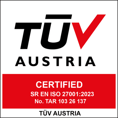 TUV Austria SR EN ISO 27001:2023 certification