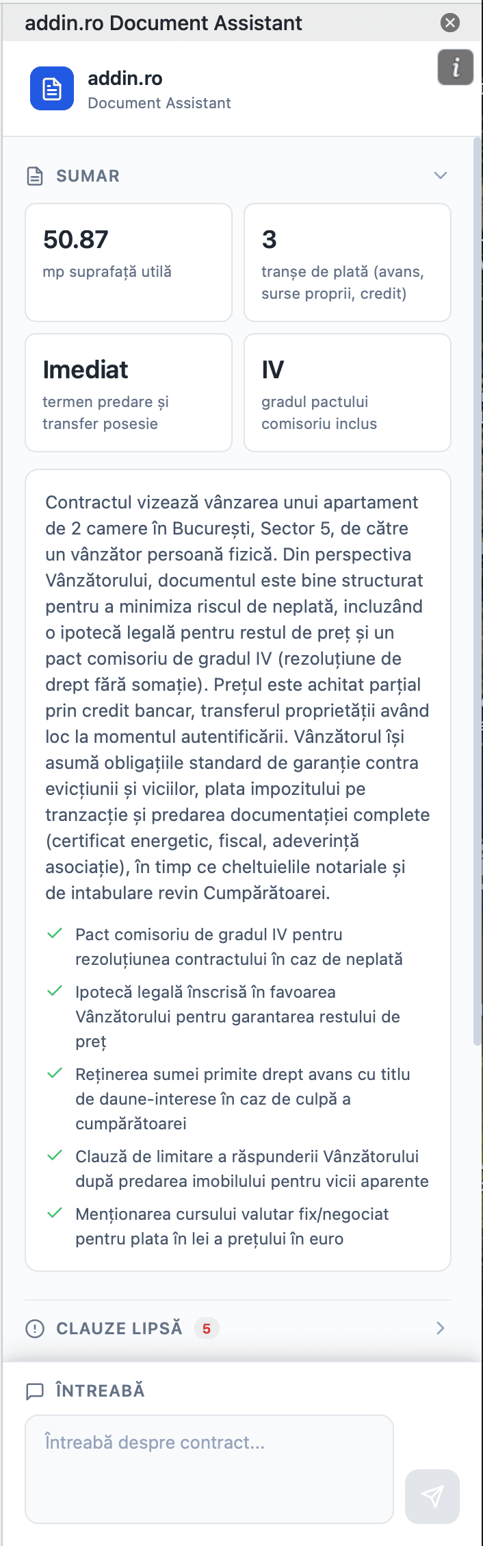 Addin panel