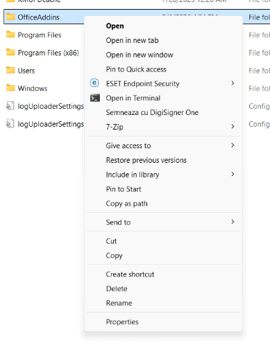 Right-click Properties