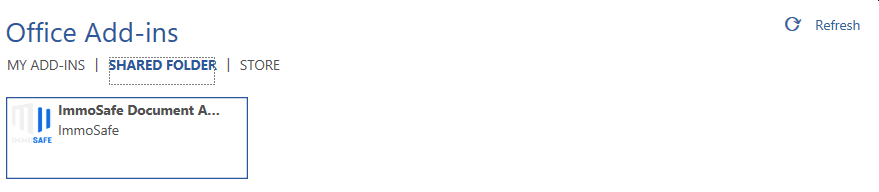 Shared Folder tab with add-in